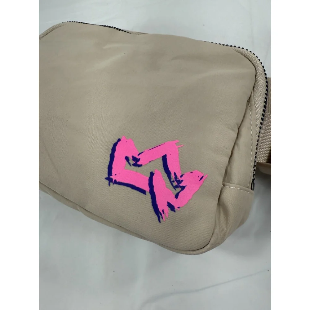 Small Beige Nylon Waist/Crossbody Bag